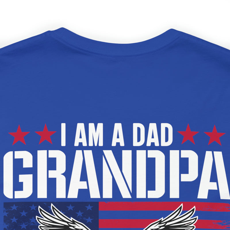 Fearless and Proud: Military T-Shirt - 'I Am a Dad, Grandpa, and a Veteran - Nothing Scares Me