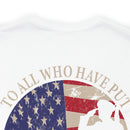 Saluting Sacrifice: Thank You to All Who Defend the Flag Military T-Shirt
