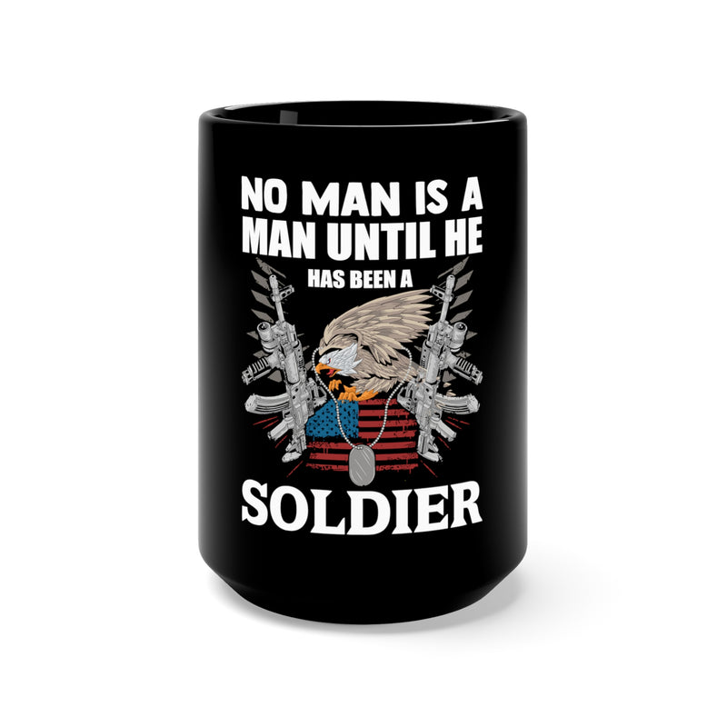Embrace of Valor: 15oz Military Design Black Mug for the Soldier Within