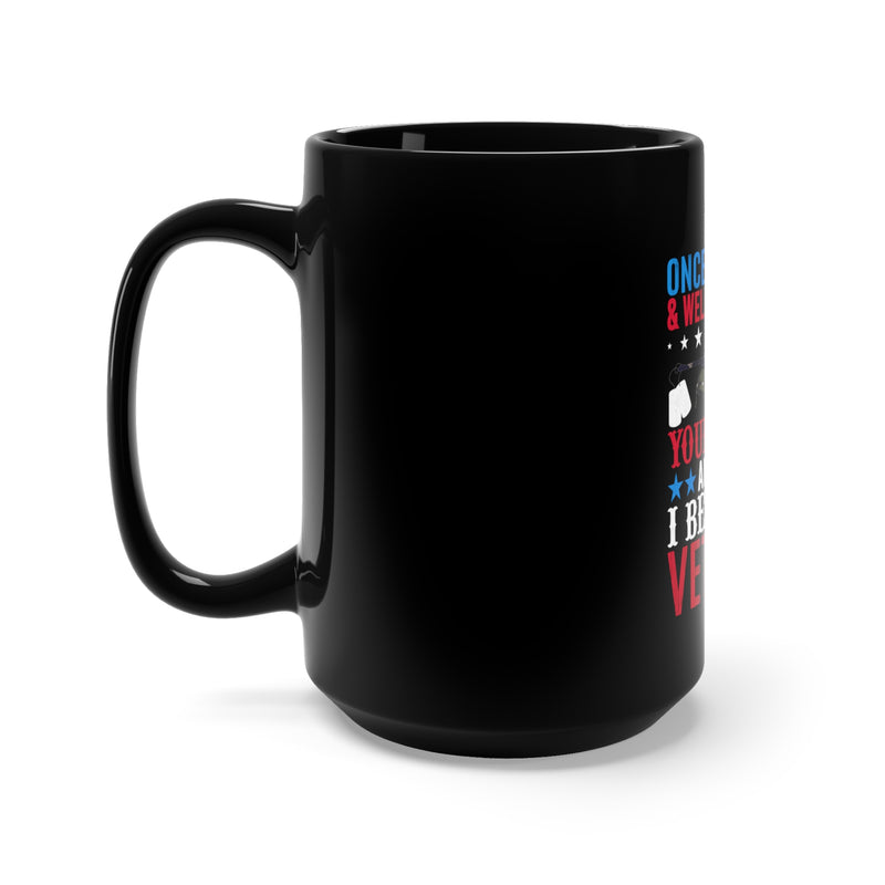 From Polite to Veteran: 15oz Military Design Black Mug - Embracing Strength and Resilience
