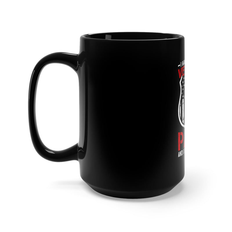 Embrace Your Dual Roles with the 15oz Military Design Black Mug - 'I Have Two Titles: Veteran And Papa' Edition