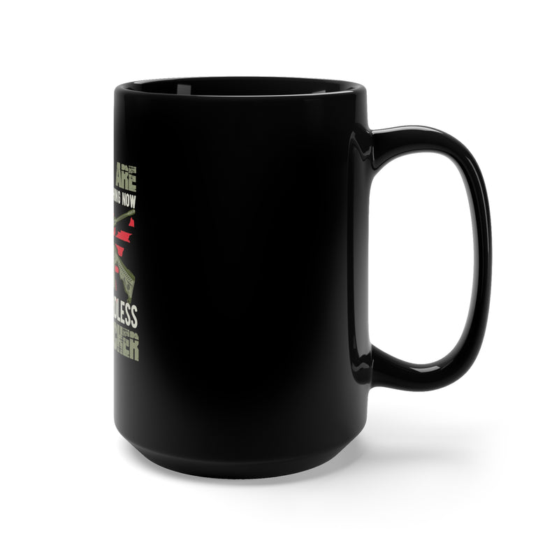 Innovation Unleashed: Cordless Hole Puncher - 15oz Military Design Black Mug