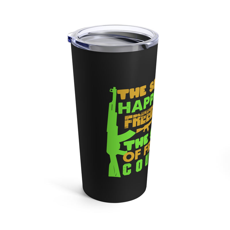 Freedom and Courage: 20oz Military Design Tumbler - Embrace the Secrets to Happiness!