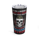 Warrior's Resolve - 20oz Military Design Tumbler: 'I Served, I Persisted, I Am a Veteran' - Black Background