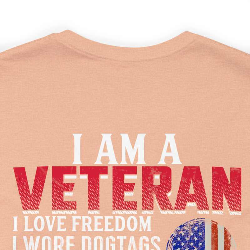 Veteran Pride Military Design T-Shirt with Bold Freedom and Service Statements