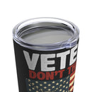 Never Forgotten: 20oz Black Military Design Tumbler - Honoring Veterans and Their Fallen Comrades