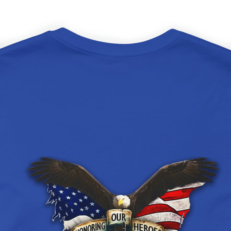 Remembering Their Sacrifice: Military T-Shirt with 'Honor Our Heroes, Remember Their Sacrifice' Design