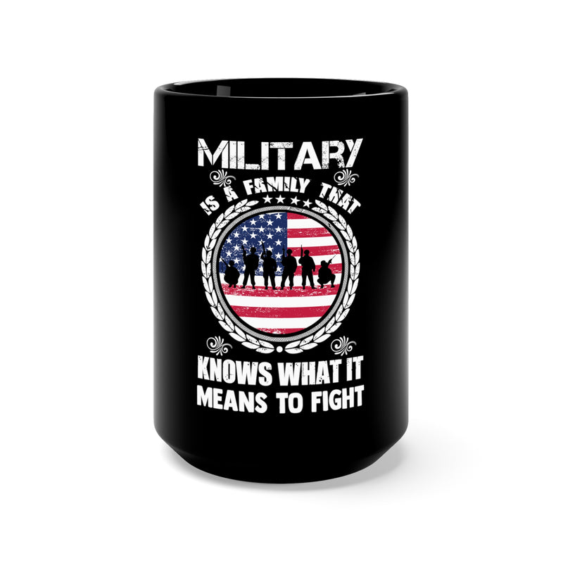United Family of Warriors: Military Design Black Mug - 15oz