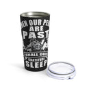 Gratitude Awakened: 20oz Black Military Design Tumbler - When Our Perils Are Past