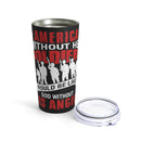 Proudly Serving: 20oz Black Military Design Tumbler - America, where Soldiers are the Angels