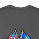 Navigating Strength and Courage: Military T-Shirt with 'New Double Flag Eagle U.S. NAVY' Design
