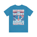 Patriotic Remembrance: Military Design T-Shirt - 'Honor the Sacrifice, Remember the Service