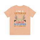 Veteran Themed T-Shirt with 'I Can Fix Stupid' Humorous Military Design