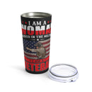 Fierce and Fearless: 20oz Black Military Design Tumbler - 'Woman Warrior, Military Service, Veteran Pride'