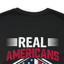 Real Americans Stand: Military Design T-Shirt for Patriot Warriors