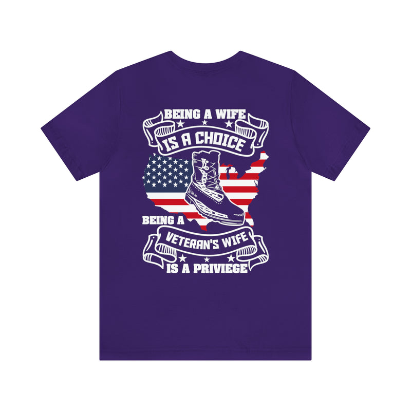 Proud Privilege: Military Design T-Shirt - Honoring Veterans' Spouses with Gratitude!