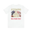 Bold and Patriotic: Military Design T-Shirt - 'Assuming I'm Just an Old Man Was Your First Mistake