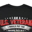 "Timeless Valor: 'U.S Veteran - Aging But Unyielding' T-Shirt - Celebrating Lifelong Skills & Dedication to America