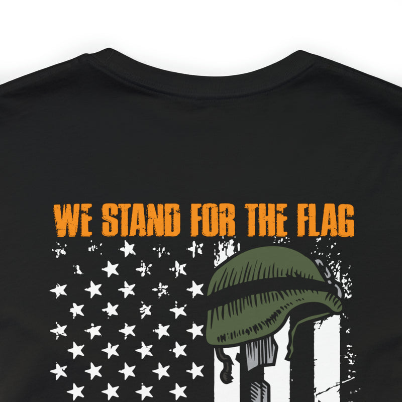 United in Resilience: Military T-Shirt with 'We Stand for the Flag' Design