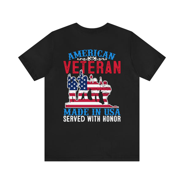 USA-Made Valor: Military Design T-Shirt - American Veteran, Serving with Honor