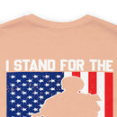 Patriotic Tribute: 'I Stand for the Flag, I Kneel for the Fallen' Military Design T-Shirt
