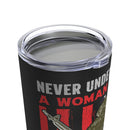 Empowered and Unstoppable: 20oz Black Military Design Tumbler - Woman with a Military Background