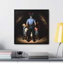 A Shield Against the Darkness Framed Canvas