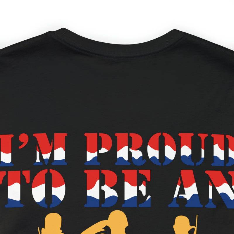 Proudly American: Military Design T-Shirt - 'I'm Proud to Be an American