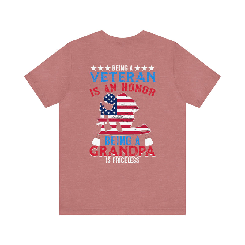 Honored Veteran, Priceless Grandpa: Military Design T-Shirt Celebrating Legacy