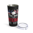 The Heroic Mom: 20oz Black Military Design Tumbler - Saluting the Veteran in Her