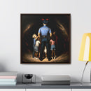 A Shield Against the Darkness Framed Canvas