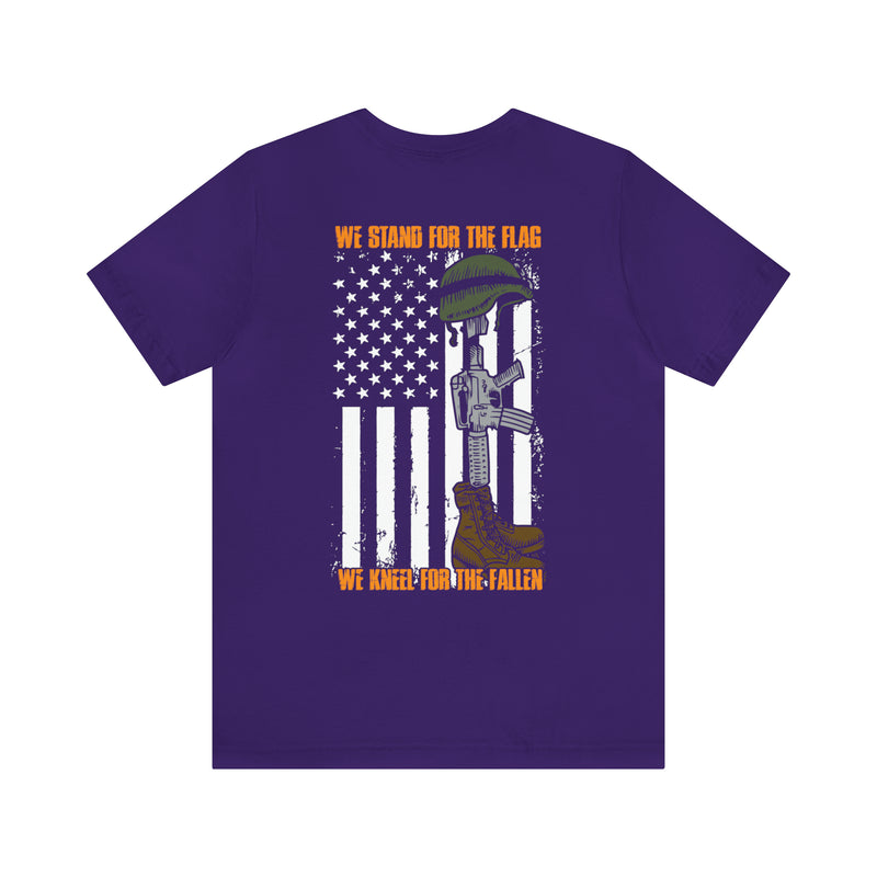 United in Resilience: Military T-Shirt with 'We Stand for the Flag' Design