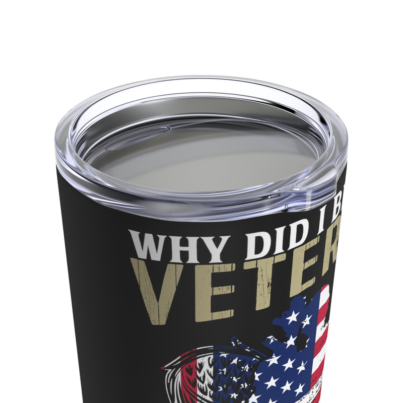 Veteran's Dedication - 20oz Military Design Tumbler: 'More Than Just Balls' - Black Background