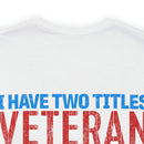 Dual Titles of Strength: Military Design T-Shirt - 'I Have Two Titles - Veteran and Mom, and I Rock Them Both!'