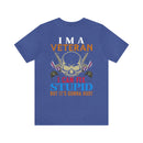 Veteran Themed T-Shirt with 'I Can Fix Stupid' Humorous Military Design