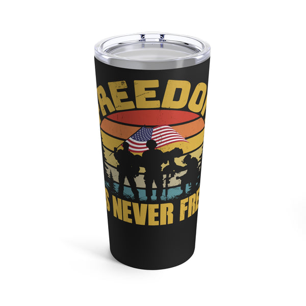 Freedom Comes at a Price: 20oz Black Military Design Tumbler - Embracing the Sacrifices for Liberty