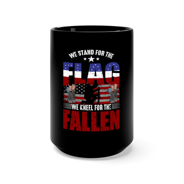 Showing Respect for the Flag and Fallen Heroes: 15oz Military Design Black Mug