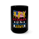 United States Army Veteran: 15oz Military Design Black Mug - Saluting Courage and Dedication!