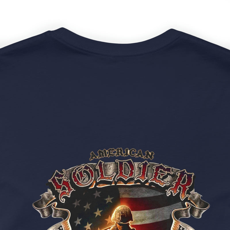 Defenders of Freedom: Military T-Shirt with 'American Soldier - Land Of The Free' Design