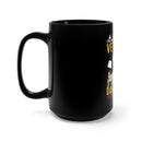 Married to a Veteran: 15oz Military Design Black Mug - Warning: Dangerous to Your Health