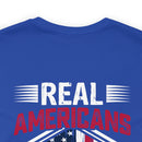 Real Americans Stand: Military Design T-Shirt for Patriot Warriors