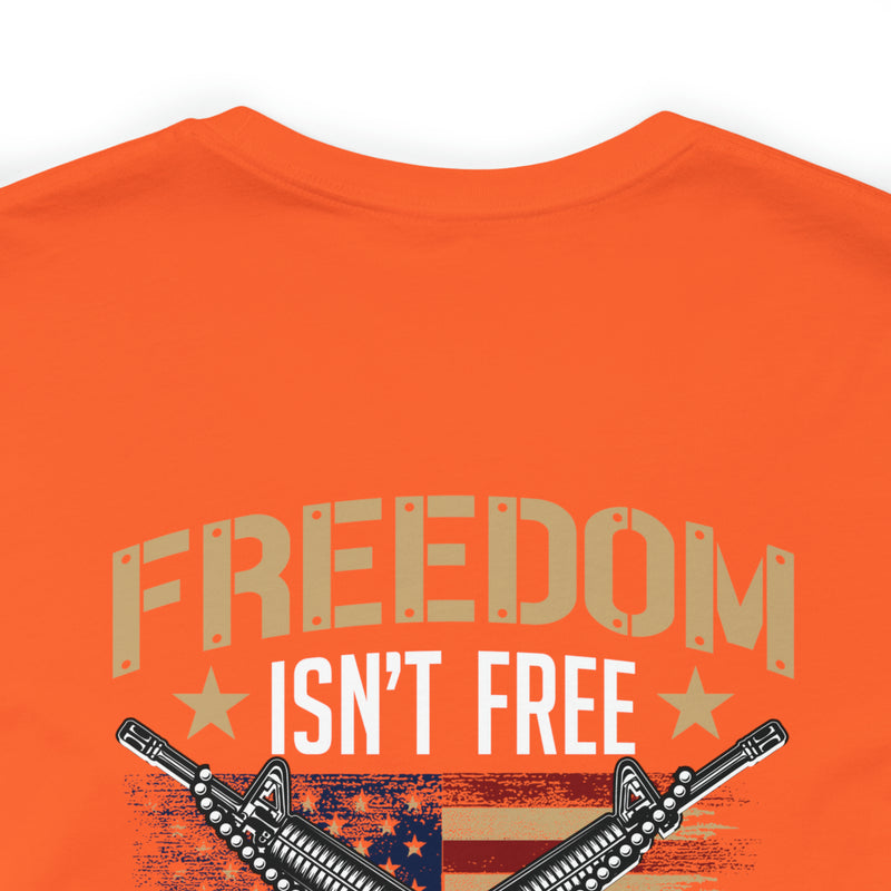 Patriotic Pride: United States Veteran Military Design T-Shirt - 'Freedom Isn't Free, I Paid for It with My Blood, Sweat, and Tears