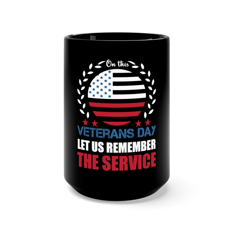 Remembering Service: 15oz Military Design Black Mug for Veterans Day