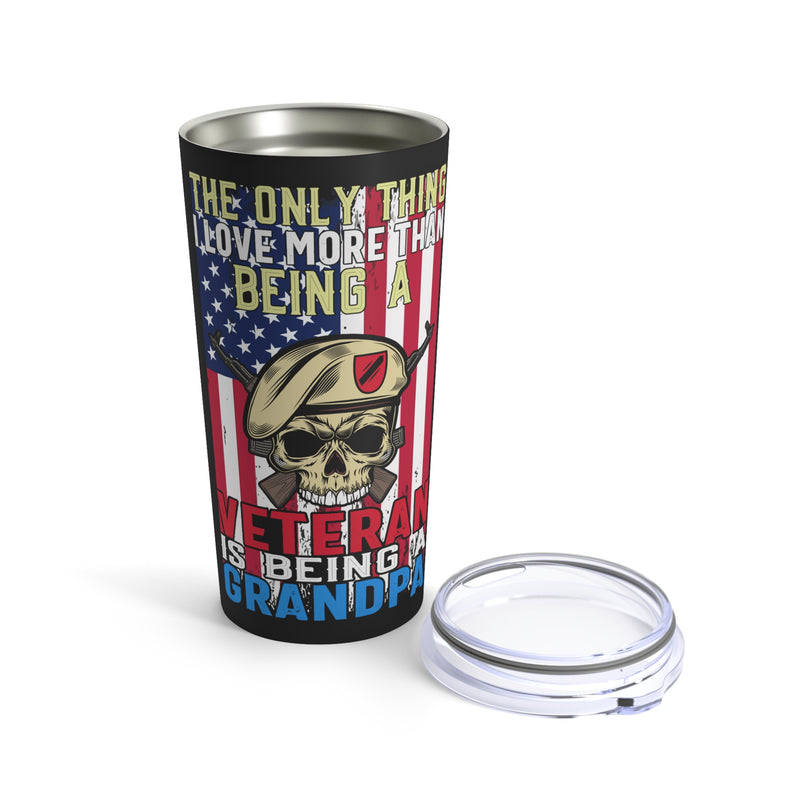 Grandpa's Pride: Celebrate Love for Family and Country with our 20oz Military Design Tumbler