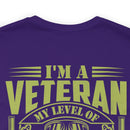 Sarcastic Veteran T-Shirt: My Level of Sarcasm Depends on Your Level of Stupidity