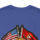 Semper Fi: Military T-Shirt with 'Double Flag Eagle U.S. MARINES' Design
