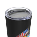 Guardians of the Coast: 20oz Black Tumbler with Military Design - 'Double Flag Coast Guard