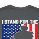 Patriotic Tribute: 'I Stand for the Flag, I Kneel for the Fallen' Military Design T-Shirt