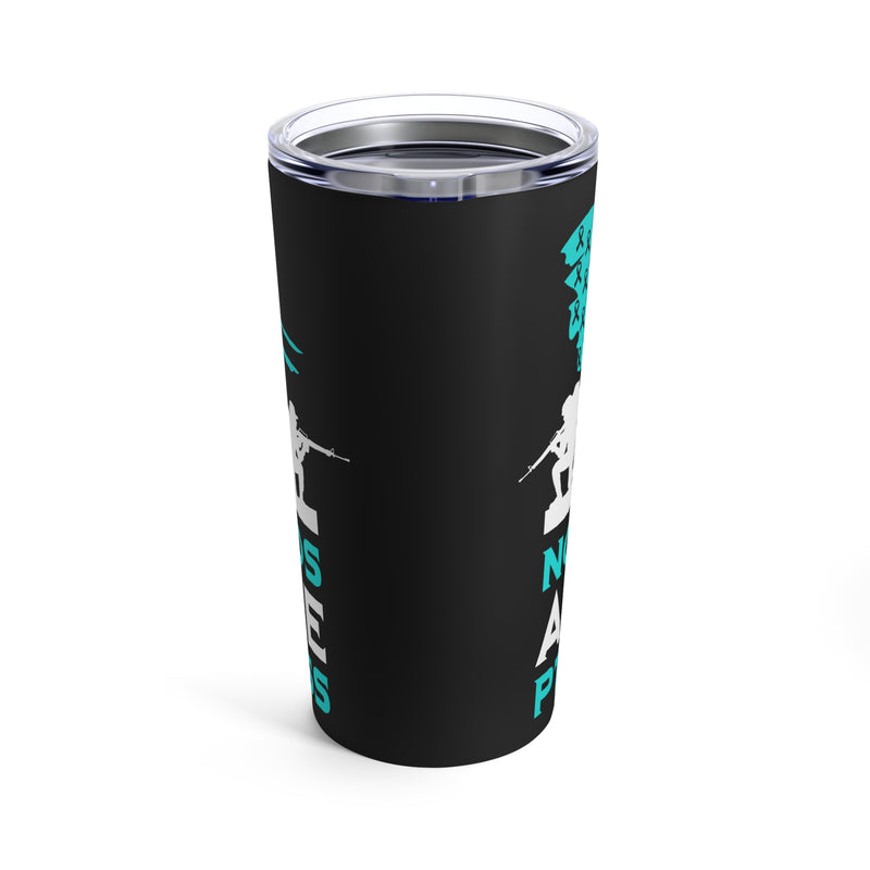 Unseen Battles Revealed: 20oz Tumbler with Black Background and 'PTSD - Not All Wounds Are Visible