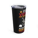 Unleashing Strength: 20oz Black Military Design Tumbler - 'Female Veterans: Our Uniform May Be Retired, but We're Still Dangerous'